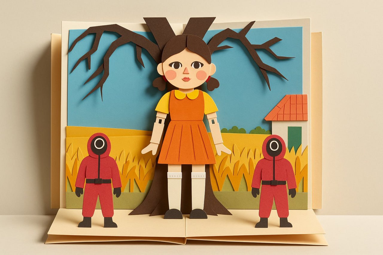 Joyful Pop-Up Book Illustration